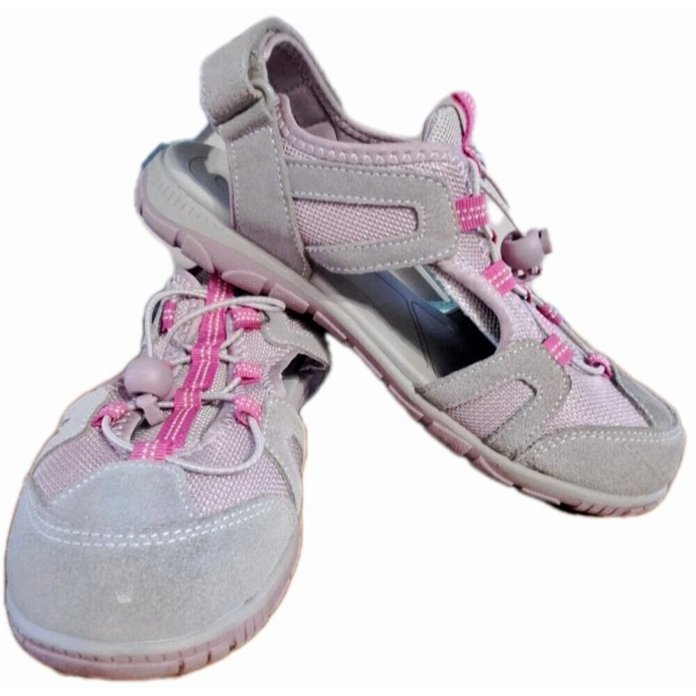 Lands' End Women's 9D Cap Toe All Weather Sandals Tan With Pink Gorpcore 528262